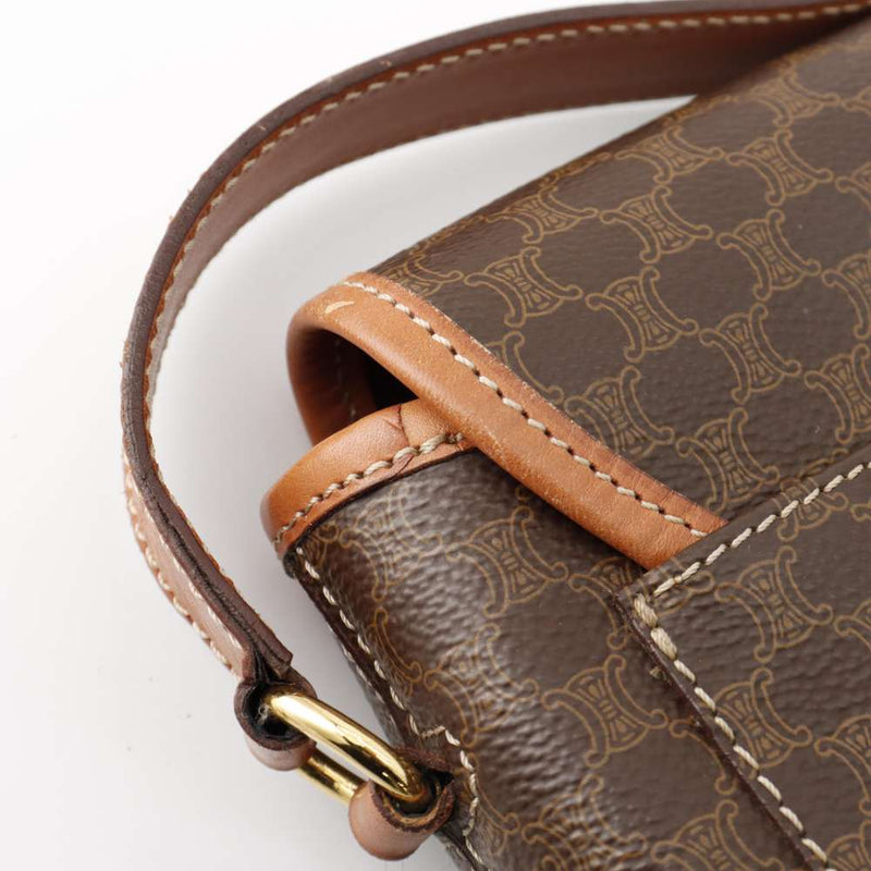 Celine Shoulder Bag Macadam Leather Charm CELINE Vintage Brown Bag [Security