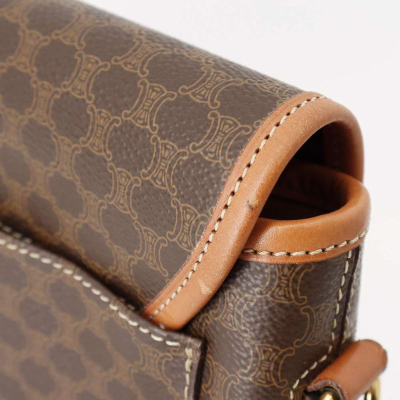 Celine Shoulder Bag Macadam Leather Charm CELINE Vintage Brown Bag [Security