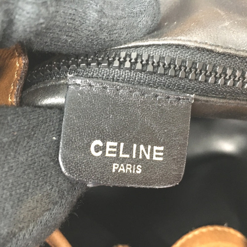 △△【Used】CELINE Triomphe Leather Drawstring Shoulder Bag Vintage C Rank