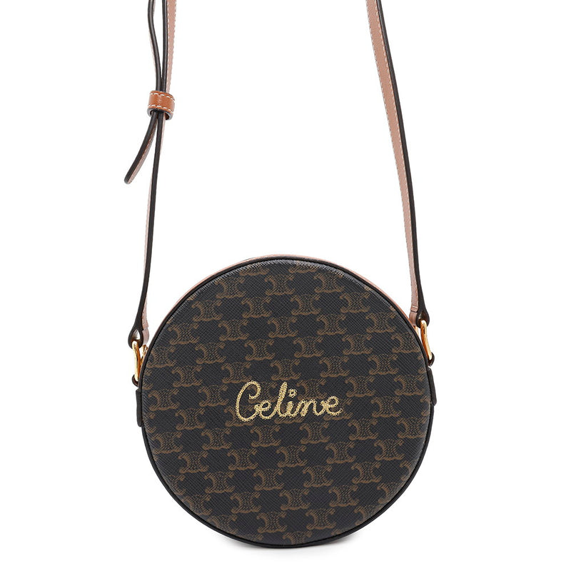 Celine Shoulder Bag Triomphe Round Purse 10G342DGZ04BT CELINE Bag [Guaranteed]