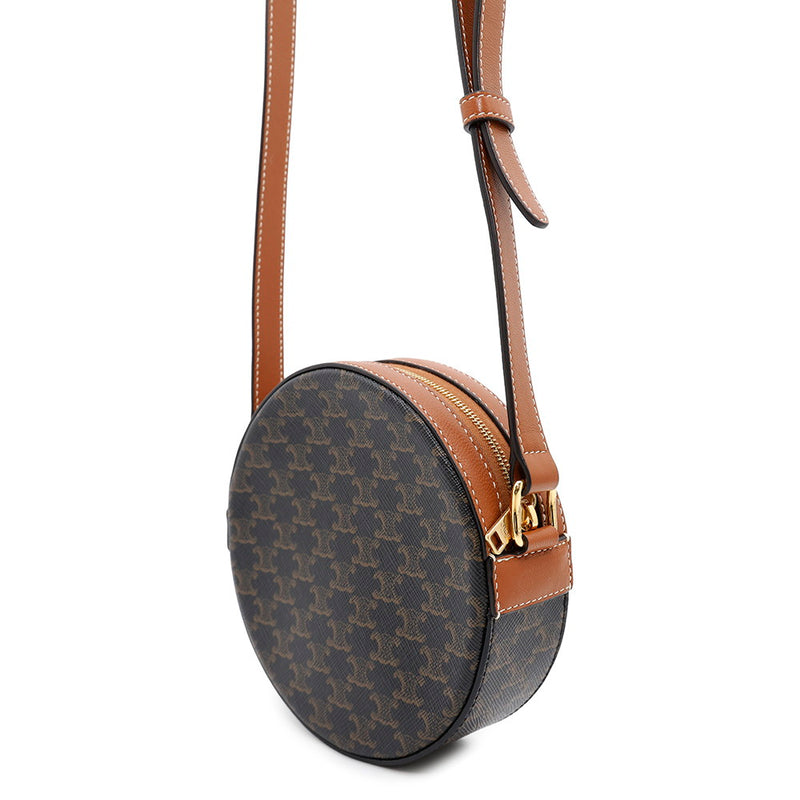Celine Shoulder Bag Triomphe Round Purse 10G342DGZ04BT CELINE Bag [Guaranteed]
