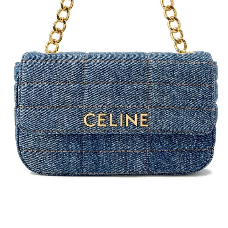 Celine Chain Shoulder Bag Monochrome Denim 11127 2ETN 07DD CELINE Bag [Used]