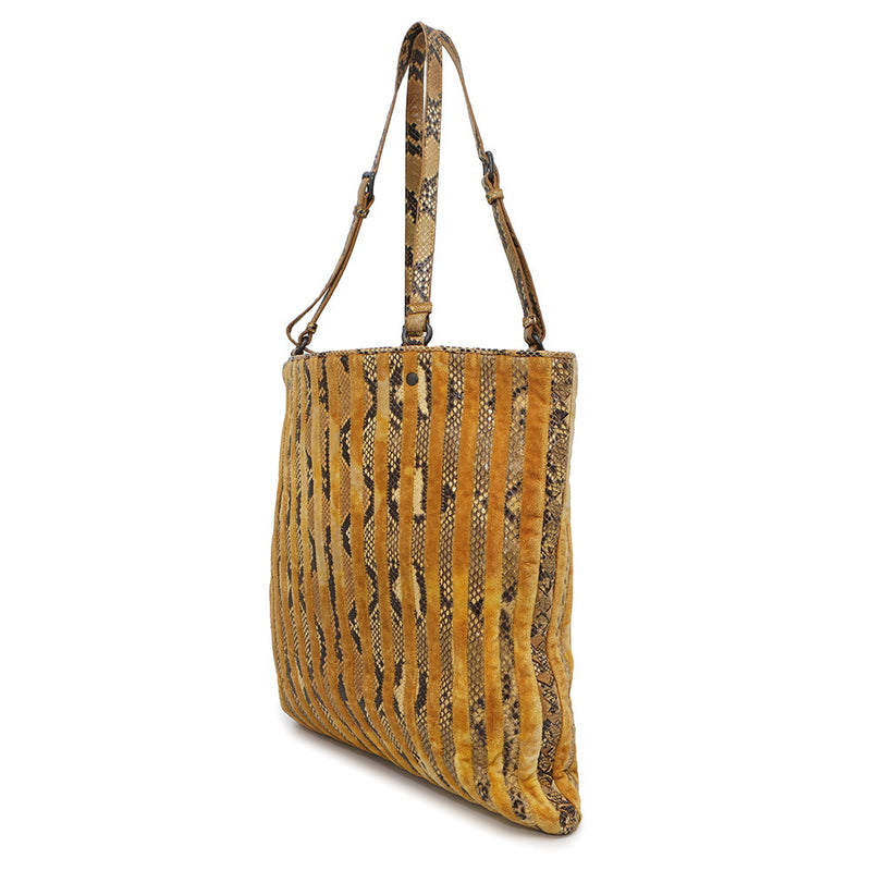 Bottega Veneta Tote Bag Stripe Velour Python BOTTEGA VENETA Bag [Guaranteed]