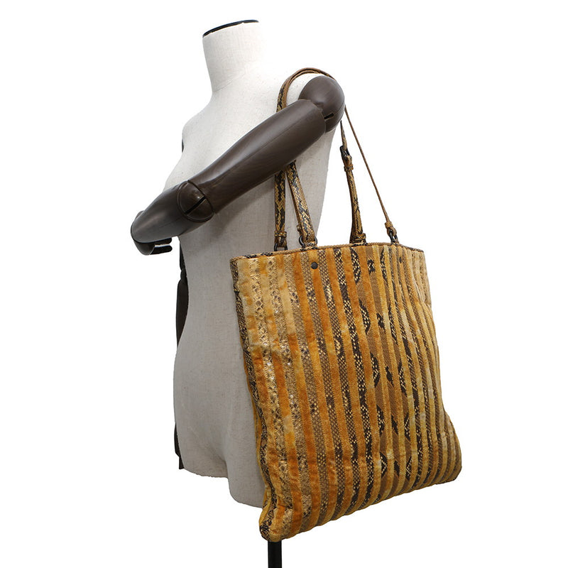 Bottega Veneta Tote Bag Stripe Velour Python BOTTEGA VENETA Bag [Guaranteed]