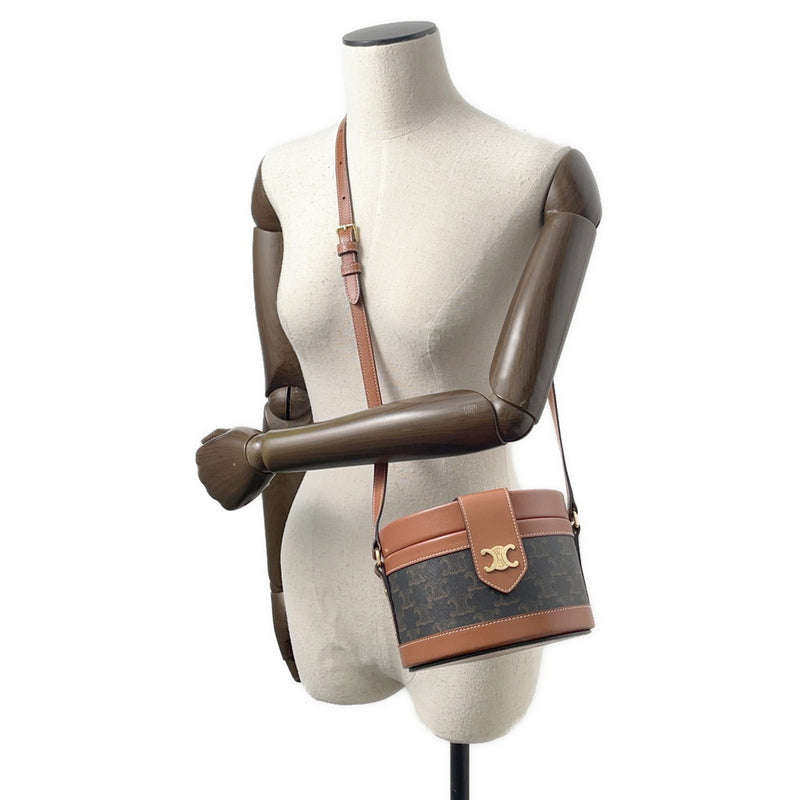 Celine Shoulder Bag Triomphe Tambourt Vanity Leather Medium 195192 CELINE Bag