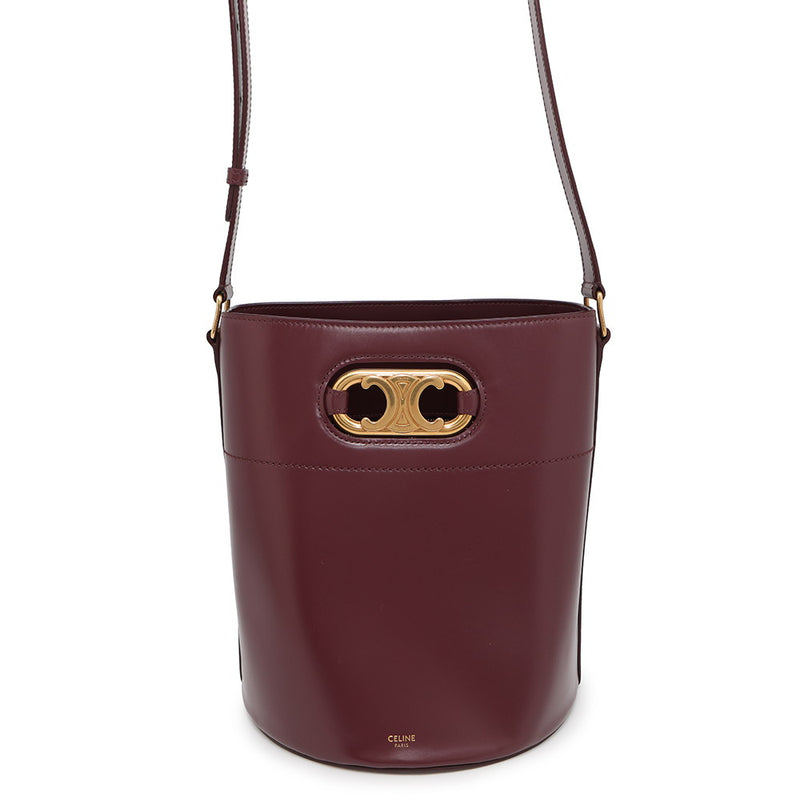 Celine Handbag Mailon Triomphe Bucket Bag Leather 193043 CELINE [Peace of mind