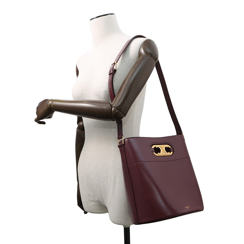 Celine Handbag Mailon Triomphe Bucket Bag Leather 193043 CELINE [Peace of mind