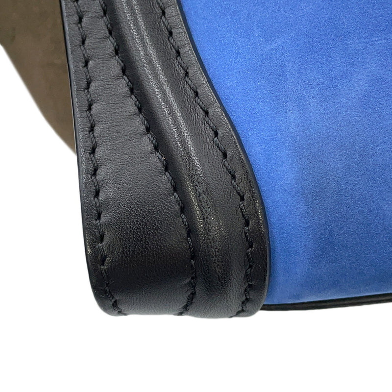 Celine Handbag Luggage Nano Shopper Suede Leather 168243 CELINE 2way Black
