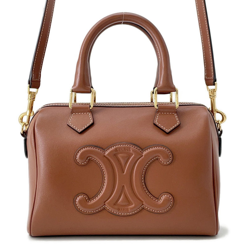 Celine Handbag Triomphe Small Boston Smooth Calf Leather 113773DU3.04LU 2way