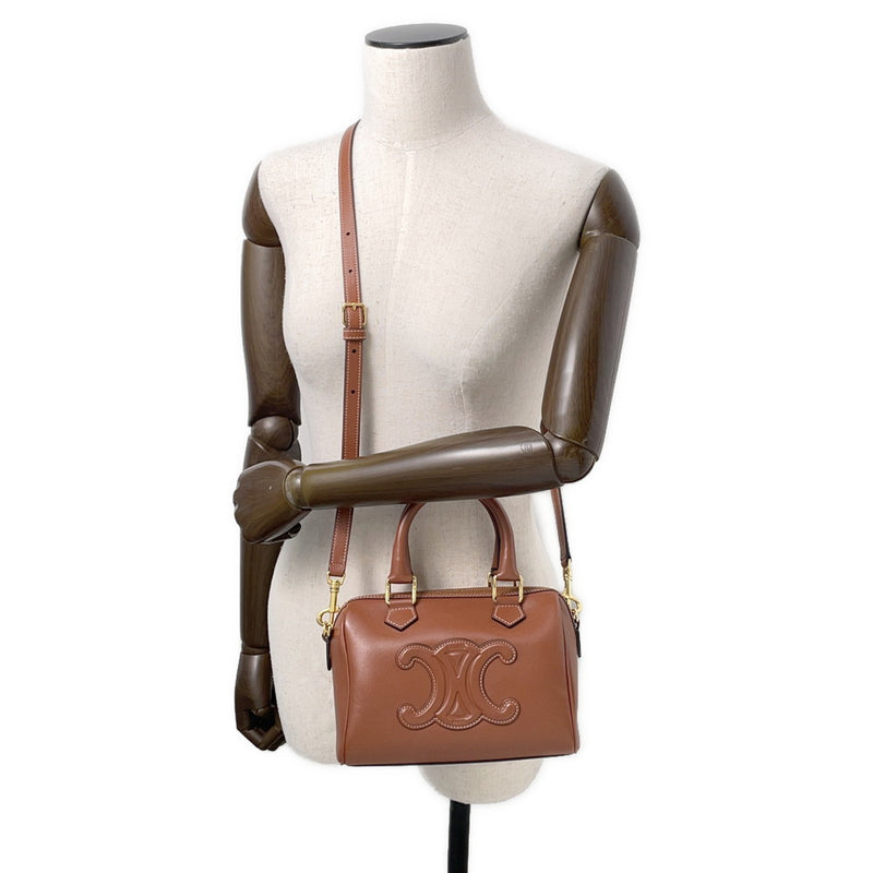 Celine Handbag Triomphe Small Boston Smooth Calf Leather 113773DU3.04LU 2way