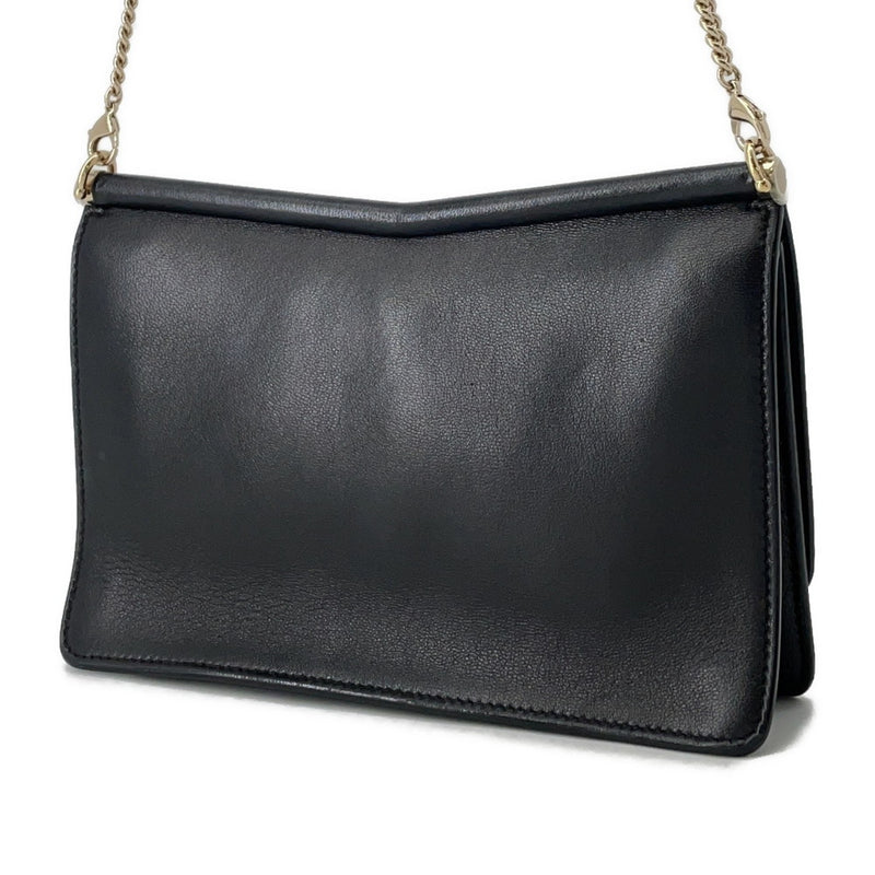 Jimmy Choo Chain Shoulder Bag Logo Leather JIMMY CHOO Bag Black [Guaranteed]