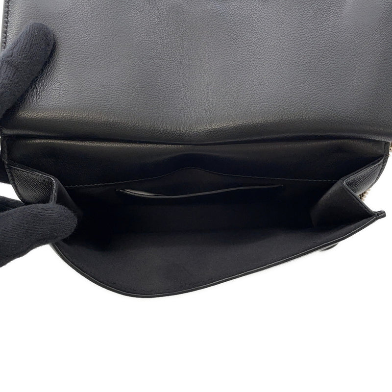 Jimmy Choo Chain Shoulder Bag Logo Leather JIMMY CHOO Bag Black [Guaranteed]