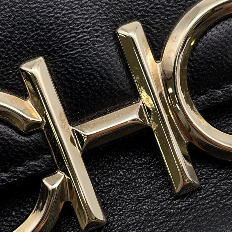 Jimmy Choo Chain Shoulder Bag Logo Leather JIMMY CHOO Bag Black [Guaranteed]
