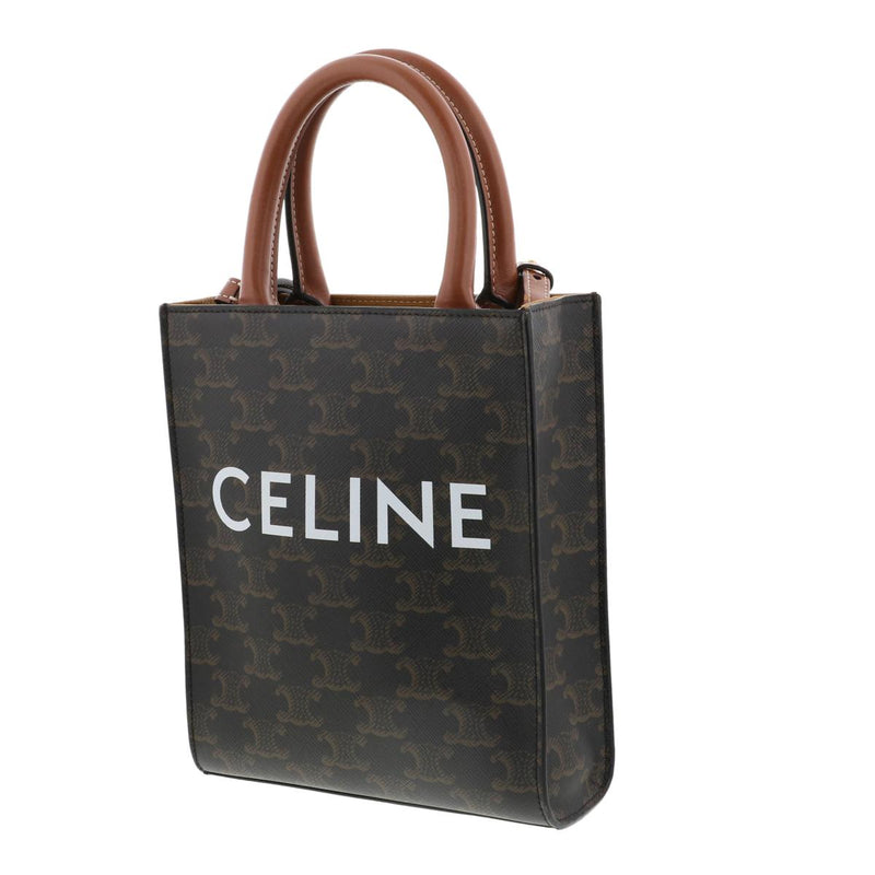 CELINE Vertical Hippo Mini 2WAY Bag Bag Tote Bag 194372 Triomphe Khaki Brown