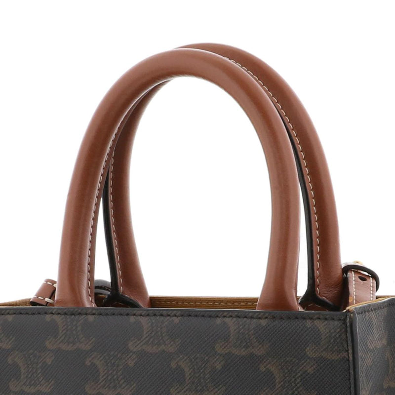 CELINE Vertical Hippo Mini 2WAY Bag Bag Tote Bag 194372 Triomphe Khaki Brown