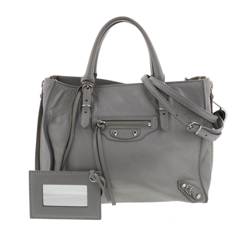 BALENCIAGA Paper Mini Zip Around 357333 Bag Tote Bag Used:AB Gray [ROS] [Used]