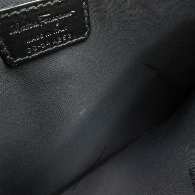 Salvatore Ferragamo Gancini clutch bag strap black x blue blue leather [brand