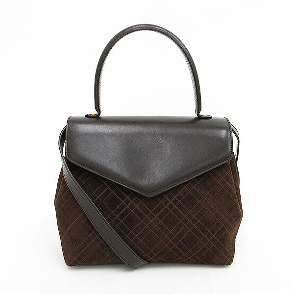 Salvatore Ferragamo 2WAY/Shoulder Bag/Handbag Brown Suede [Brand Bag] [Used]