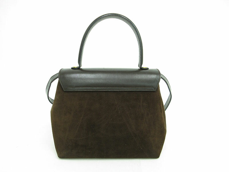 Salvatore Ferragamo 2WAY/Shoulder Bag/Handbag Brown Suede [Brand Bag] [Used]