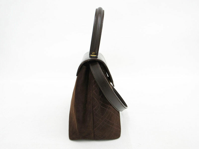 Salvatore Ferragamo 2WAY/Shoulder Bag/Handbag Brown Suede [Brand Bag] [Used]