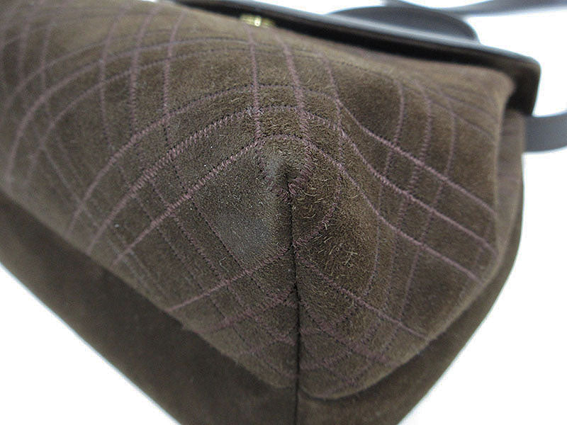 Salvatore Ferragamo 2WAY/Shoulder Bag/Handbag Brown Suede [Brand Bag] [Used]