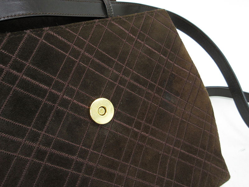 Salvatore Ferragamo 2WAY/Shoulder Bag/Handbag Brown Suede [Brand Bag] [Used]