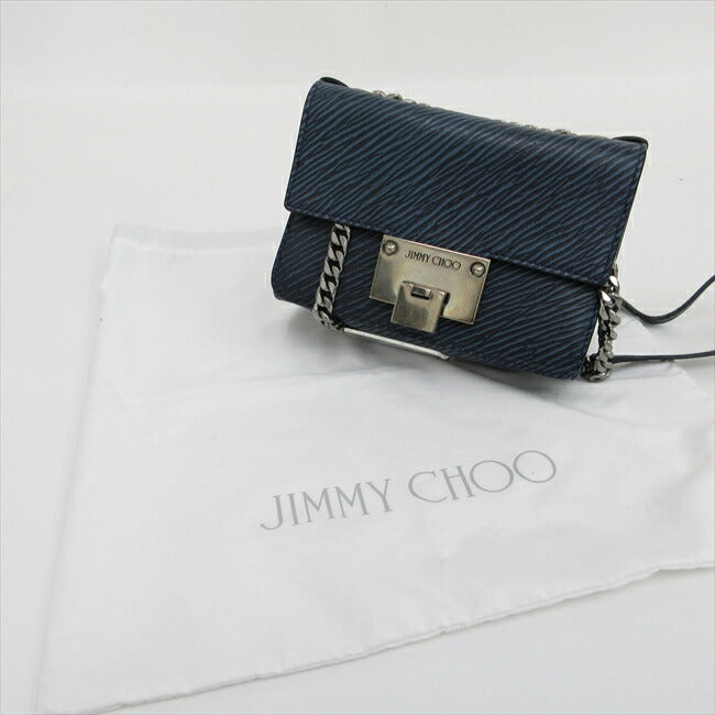 JIMMY CHOO Level Chain Shoulder Bag Blue Navy [Brand Bag] netshop [2025220]