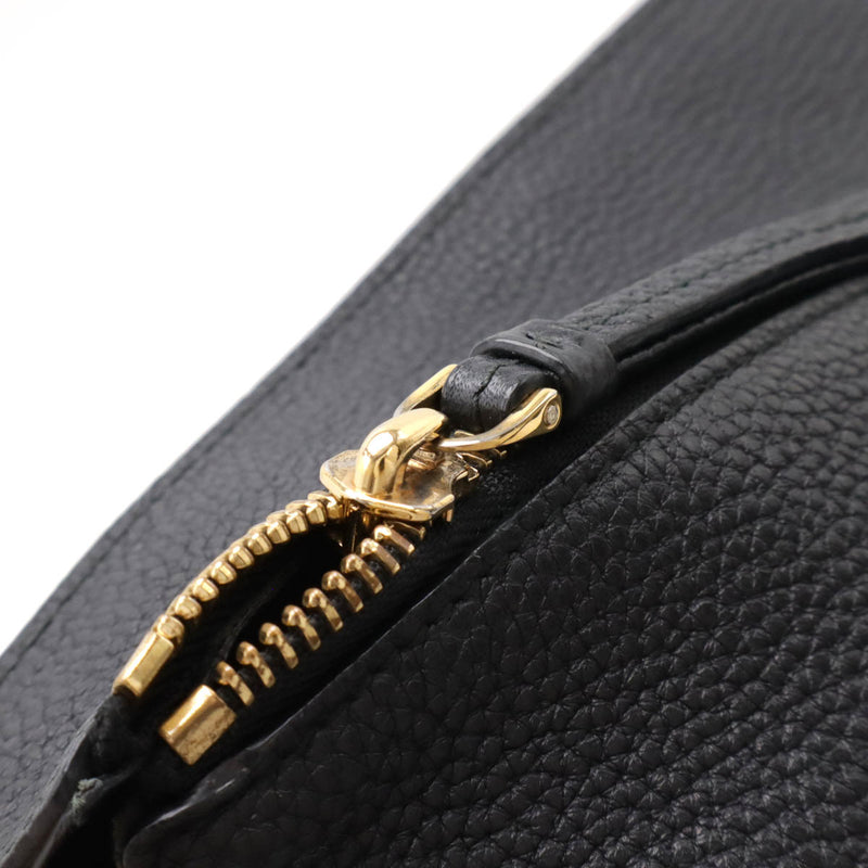 Salvatore Ferragamo Amy Gancini Tote Bag Shoulder Bag Leather Black Gold