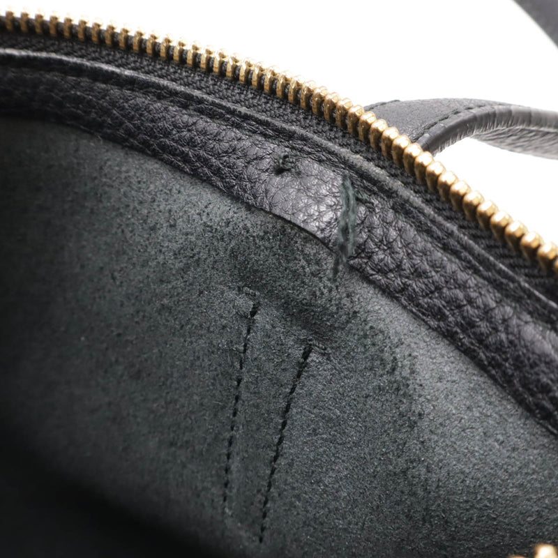 Salvatore Ferragamo Amy Gancini Tote Bag Shoulder Bag Leather Black Gold