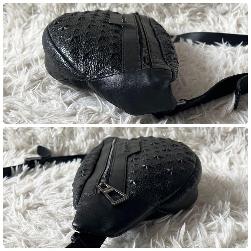 JIMMY CHOO DERRY Delhi Body Bag Star Embossed Leather Camouflage Pattern