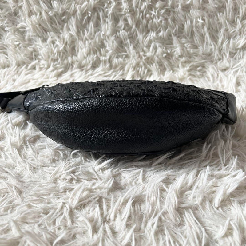 JIMMY CHOO DERRY Delhi Body Bag Star Embossed Leather Camouflage Pattern