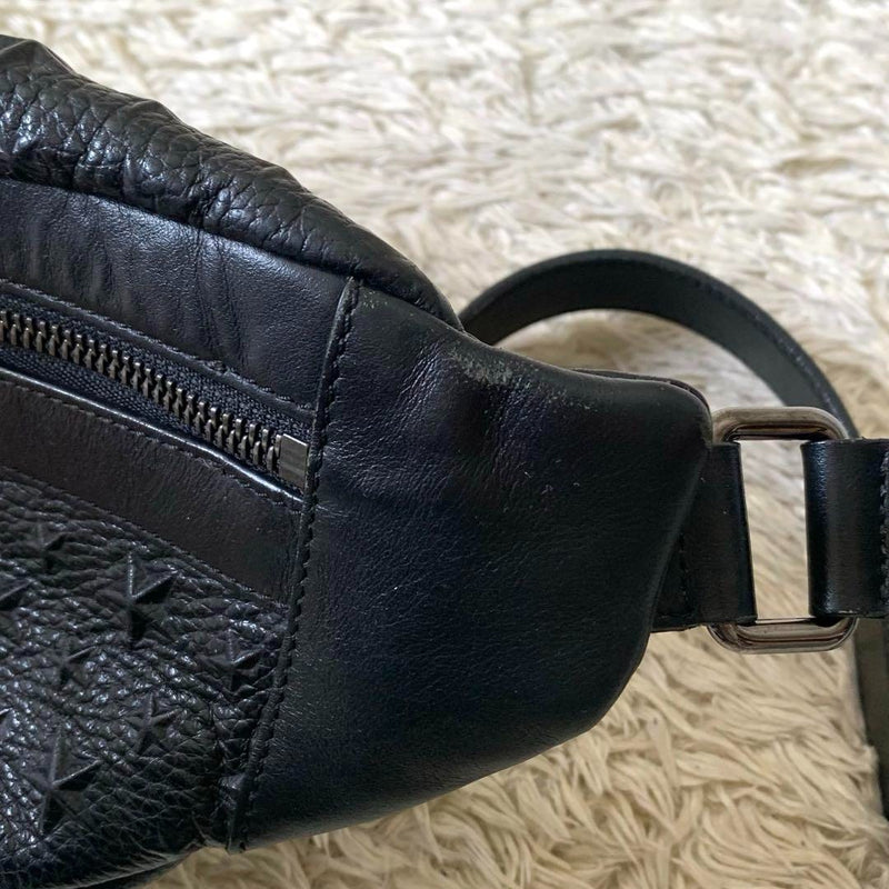 JIMMY CHOO DERRY Delhi Body Bag Star Embossed Leather Camouflage Pattern