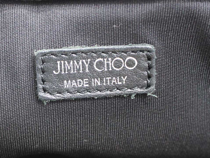 "JIMMY CHOO" Leather clutch bag with studs/simple/cute/plain/bag/bag/BAG Black