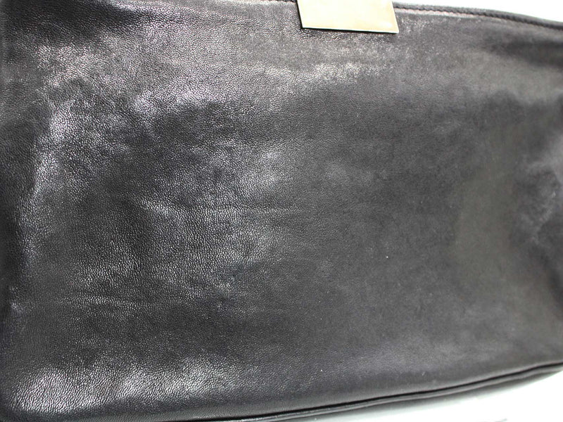 "JIMMY CHOO" Leather clutch bag with studs/simple/cute/plain/bag/bag/BAG Black
