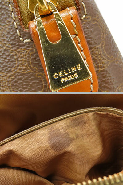 [Good condition] CELINE Vintage Macadam Handbag Tote Bag Brown Dark Brown