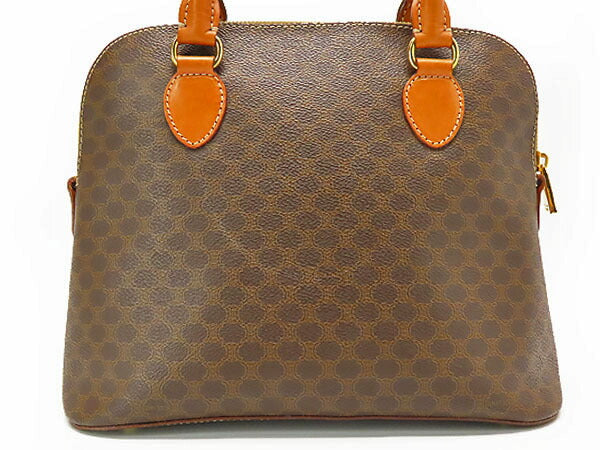 [Good condition] CELINE Vintage Macadam Handbag Tote Bag Brown Dark Brown