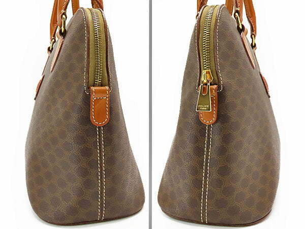 [Good condition] CELINE Vintage Macadam Handbag Tote Bag Brown Dark Brown