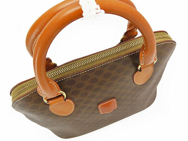 [Good condition] CELINE Vintage Macadam Handbag Tote Bag Brown Dark Brown