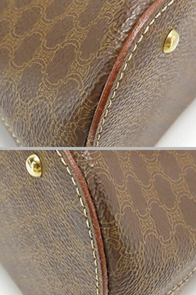 [Good condition] CELINE Vintage Macadam Handbag Tote Bag Brown Dark Brown