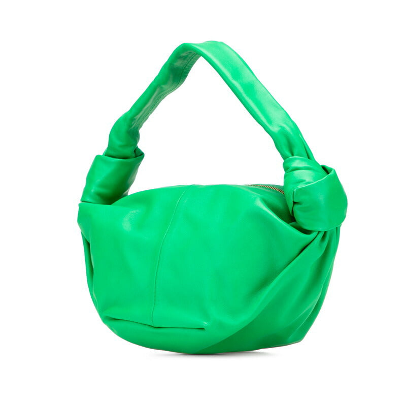 Bottega Veneta Double Knot Handbag Green Leather Women's BOTTEGAVENETA [Used]