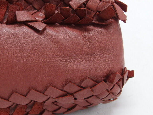 Bottega Veneta Intrecciato Shoulder Bag Bordeaux [Free Shipping! 】【No cash on