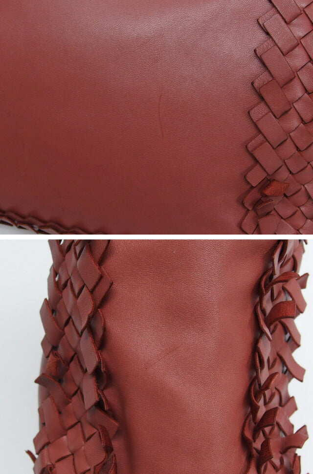 Bottega Veneta Intrecciato Shoulder Bag Bordeaux [Free Shipping! 】【No cash on