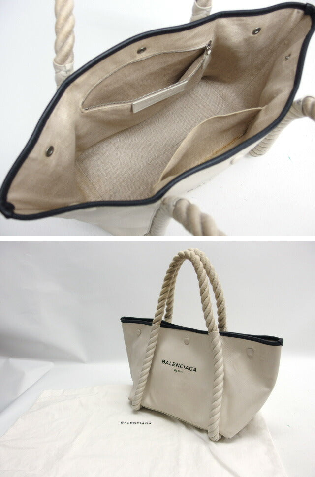 Balenciaga rope handle navy cabbage tote bag off-white [Free shipping! 】【No