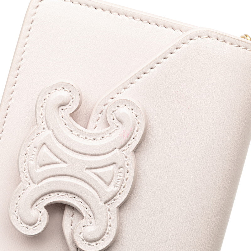 Celine Triomphe Chain Shoulder Bag Pink Leather Women's CELINE [Used]