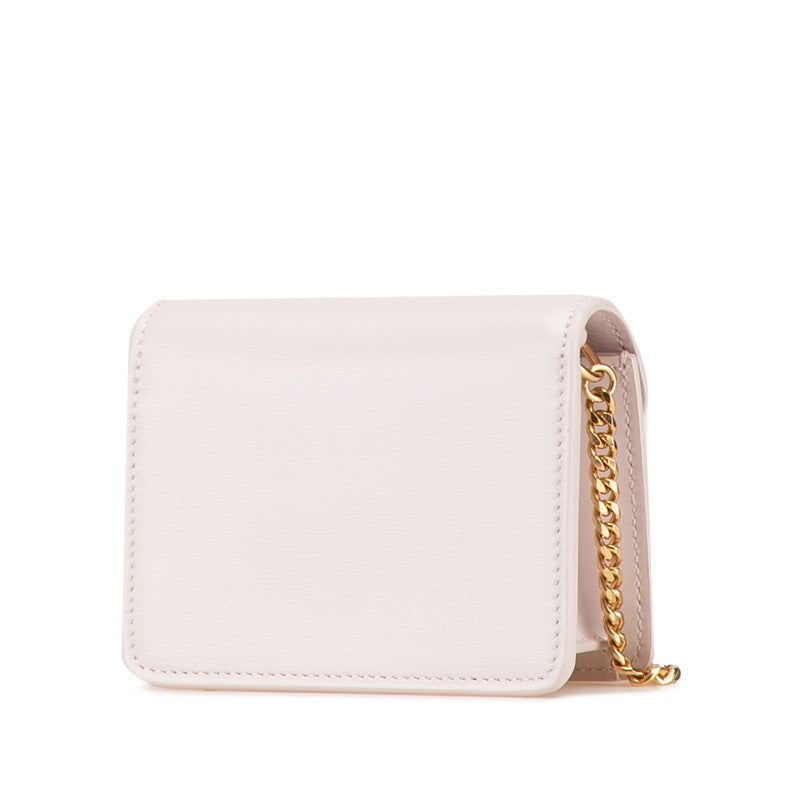 Celine Triomphe Chain Shoulder Bag Pink Leather Women's CELINE [Used]