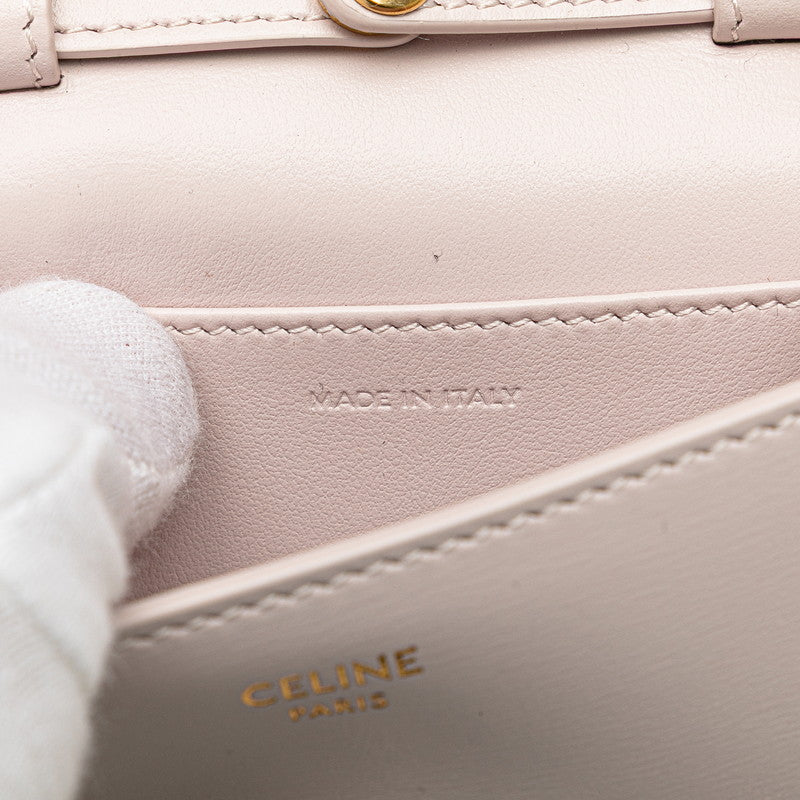 Celine Triomphe Chain Shoulder Bag Pink Leather Women's CELINE [Used]
