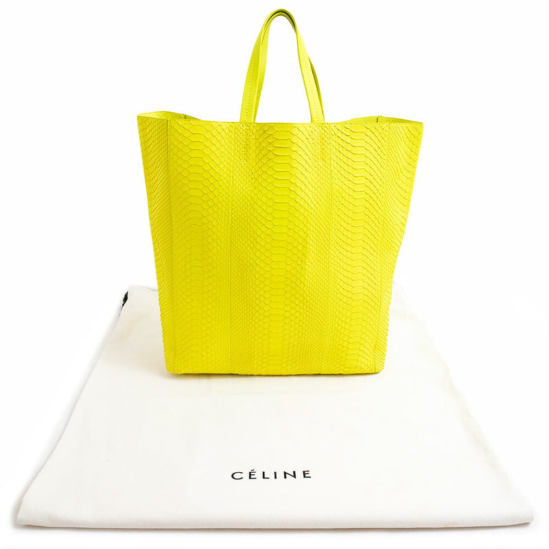 [Used] CELINE Cabas Tote Bag Handbag Python Exotic Leather Calfskin Leather