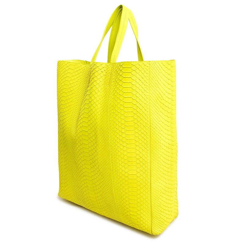 [Used] CELINE Cabas Tote Bag Handbag Python Exotic Leather Calfskin Leather