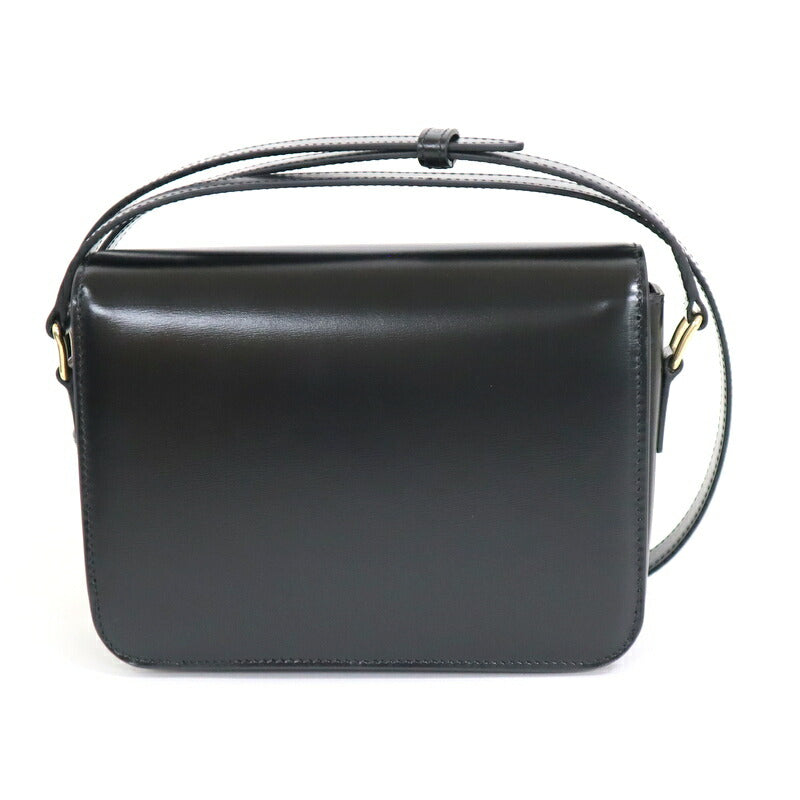 [CELINE] Celine Teen Triomphe Bag Shiny Calfskin Black x Gold Hardware