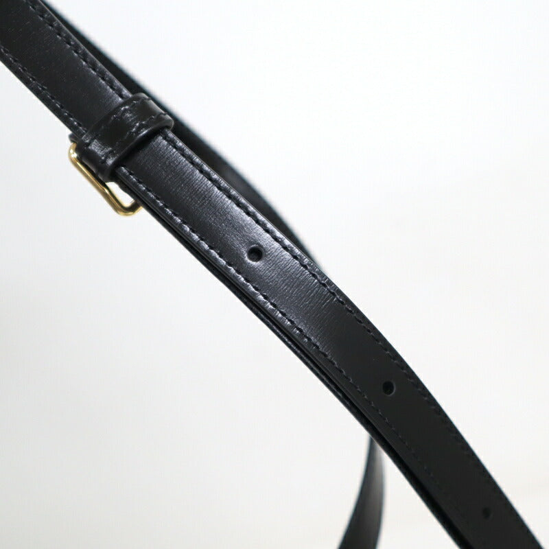 [CELINE] Celine Teen Triomphe Bag Shiny Calfskin Black x Gold Hardware